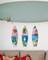 Set of 3 Surfboard Wall Decor with Triangle Hooks, Tropical Coastal Wooden Wall Art with Palm Trees and Sailboats, Beach-Themed Wall Hanging for Home, Office, Patio